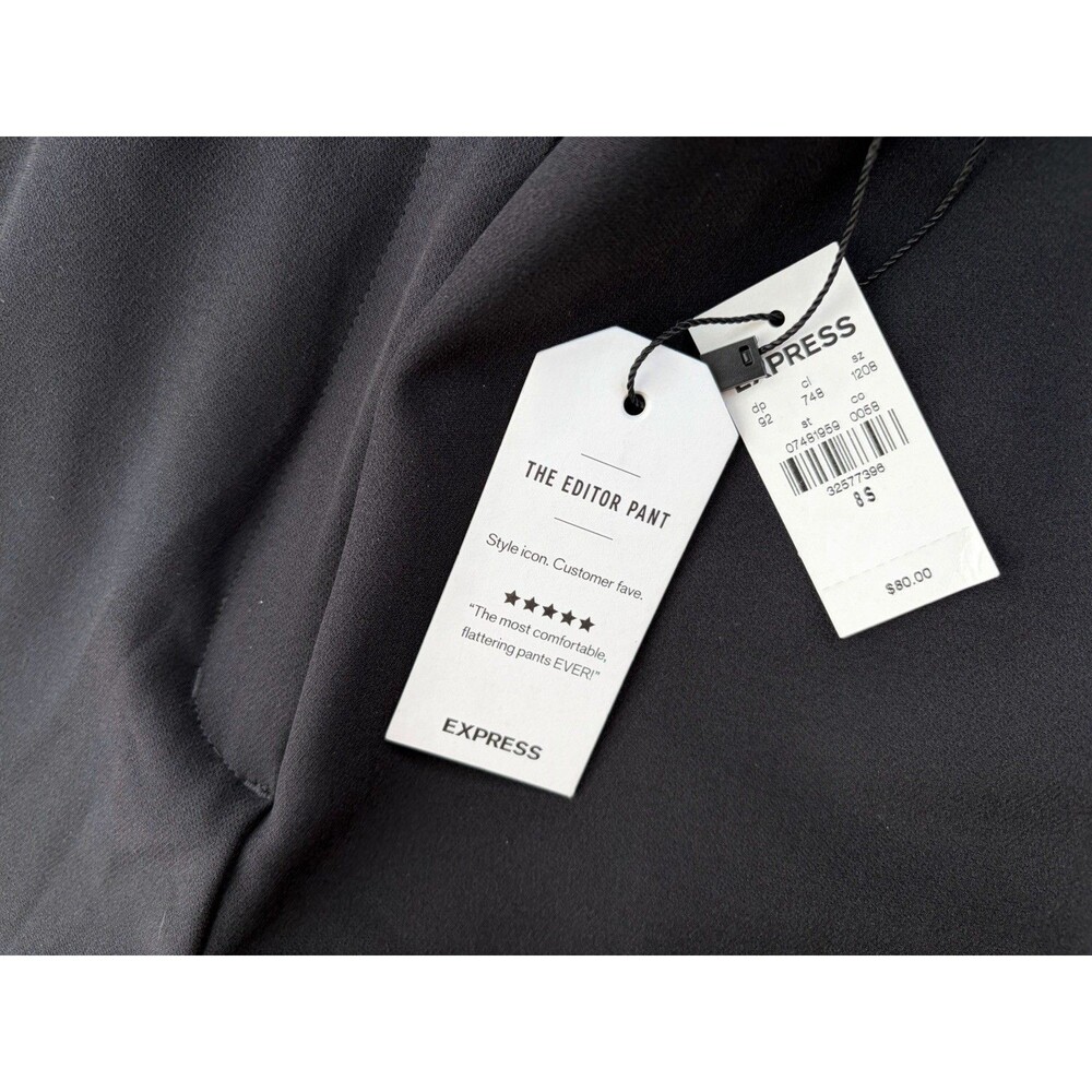 Express Women’s Black Editor Crop Dress Pants Size 8S Trousers NWT - Picture 7 of 7